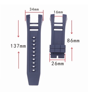 Grande Stock vendita Silicone cinturino in gomma morbido traspirante nero blu cinturino per orologio Invictas 34mm - Product Image 6