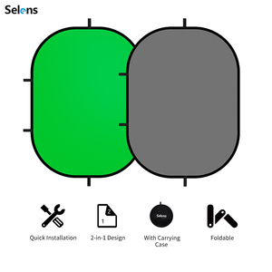 Selens-Telón de fondo para fotografía, color verde y gris, 100x150cm, pantalla de fondo, Chromakey up, muselina plegable, foto de YouTube - Product Image 2