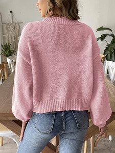 Stocks usine automne hiver vêtements manches longues manteau court tricots pull femme veste tricoté <span class=keywords><strong>Cardigan</strong></span> fille chandails - Product Image 5