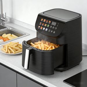 Friteuse à air numérique électrique carrée en plastique 9/10,5 L, sans huile, pour cuisson, économie d'énergie, cuisson rapide, usage domestique, modèle français - Product Image 4