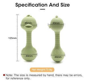 Nouveaux haltères musicaux en silicone de qualité alimentaire hochet pour bébé doux et sûr jouets de dentition coffret cadeau pour bébé avec fonction musicale - Product Image 3