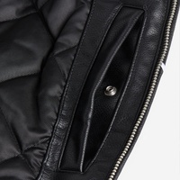 Blousons d'hiver personnalisés pour hommes, veste en cuir streetwear, veste en cuir véritable brodée pour hommes, veste de moto à fermeture éclair