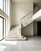 Carreaux de sol en porcelaine effet marbre poli blanc gris doré brillant pour escaliers, 470x1200mm