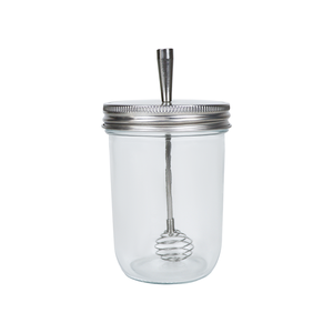 Couvercle de pot Mason avec distributeur de miel Couvercle d'agitateurs de miel en acier inoxydable avec couvercle en nid d'abeille - Product Image 4