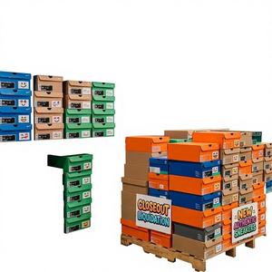 Lots de liquidation de chaussures de marque – Baskets confortables en cuir véritable avec soutien de la voûte plantaire flexible – Stock US - Product Image 1