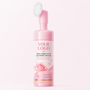 <span class=keywords><strong>Mousse</strong></span> Nettoyante Visage à l'Acide Aminé de Rose Marque Blanche 150ml avec Brosse Intégrée Contrôle du Sébum Nettoyant Facial Pores Profonds Logo Personnalisé Vente en Gros - Product Image 5