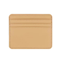 Dompet Kartu Kredit Kulit Mini Custom Print Logo, MOQ Rendah, Laris Manis