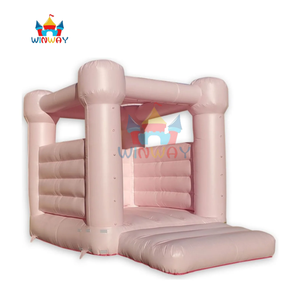 Château gonflable de couleur pastel 4x3m - Mini château gonflable intérieur/extérieur pour fête d'anniversaire de tout-petit et jeux en plein air - Product Image 4