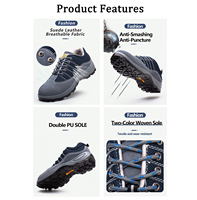 JIANKUN JK-8167 Zapatillas Deportivas Unisex Antiestáticas de Gamuza de Corte Bajo Blancas, Botas de Seguridad Industrial con Puntera Antipinchazos para Uso en Fábrica