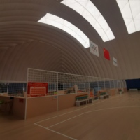 Dôme sportif gonflable moderne en membrane écologique en tissu PVDF, installation rapide, centre sportif intérieur