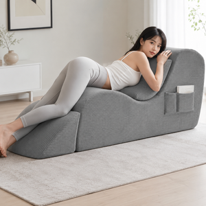 Fauteuil <span class=keywords><strong>de</strong></span> yoga en mousse haute densité, canapé paresseux pour deux personnes, chaise <span class=keywords><strong>de</strong></span> sol compressible avec soutien lombaire pour salon et chambre à coucher - Product Image 1