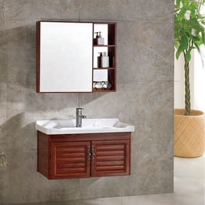 <span class=keywords><strong>Mobile</strong></span> Bagno Sottile in Alluminio Anticato di Piccole Dimensioni con <span class=keywords><strong>Lavabo</strong></span> Singolo Lucido e Specchio - Product Image 6