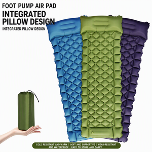 Matelas de camping gonflable pliable en nylon TPU imperméable et connectable avec pompe à pied intégrée pour la randonnée et la plage - Product Image 2