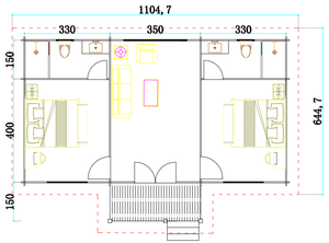 Cabaña Prefabricada de Madera Estilo <span class=keywords><strong>Playa</strong></span> de 2 Dormitorios con Baños Integrados, Villa Modular de Madera para Resort o Alojamiento Turístico - Product Image 2
