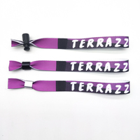 Bracelet en tissu polyester fantaisie personnalisé à usage unique, idéal pour les festivals, vente en gros à prix abordable