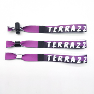 Pulseras de Tela Personalizadas de Poliéster para Festivales, Pulseras de Plástico Desechables Económicas al por Mayor - Product Image 3