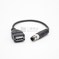 Connecteur étanche M8 IP65 à 4 broches, câble USB mâle vers femelle