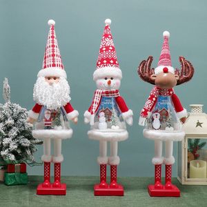 Festive 3pcs Musical <b>Light</b> <b>Up</b> Christmas Figurines Set Large Standing Santa Snowman Deer for Holiday Greeter - Product Image 2