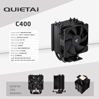 Refroidisseur d'air FEZCOOL C400 90 mm à tour unique avec 4 caloducs, ventilateur silencieux à roulement hydraulique ARGB, compatible multiplateformes