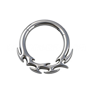Pendiente de titanio ASTM F136 con forma de espina de fuego para nariz, aro de cartílago, aleación de titanio G23, joyería punk para piercing corporal - Product Image 5