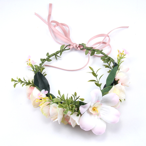 Venta al por mayor <span class=keywords><strong>boda</strong></span> flor Niña Accesorios <span class=keywords><strong>para</strong></span> el cabello coronas florales diadema tela flor <span class=keywords><strong>cabeza</strong></span> <span class=keywords><strong>corona</strong></span> - Product Image 2