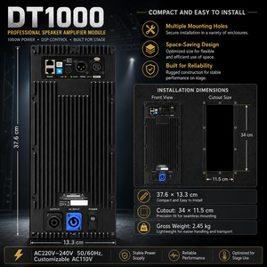 Modulo Amplificatore di Potenza SONO DT1000 1000W per Subwoofer da 18 Pollici, Modulo Amplificatore DSP Classe D, Scheda Amplificatore Ultra-basso THD PRO - Product Image 4