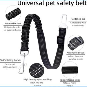 Ceinture de sécurité en nylon pour chien, laisse réglable pour animaux de compagnie, sangle réfléchissante pour siège de voiture, ceinture de sécurité pour chien - Product Image 6
