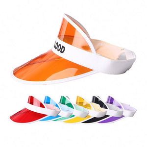 Casquette de soleil Ys171 en PVC, ajustable, multicolore, pour le voyage et la plage, avec logo publicitaire, collection Printemps-Été - Product Image 5