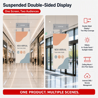 Affichage numérique double face de 50 pouces, suspendu au plafond, avec système Android CMS, WiFi, télécommande