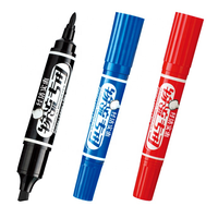 Vente en gros de courrier logistique en vrac noir/bleu/rouge stylo marqueur permanent étanche à l'huile à double tête et bout rond