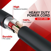 Kırmızı 30FT NEMA 14-50P - SS2-50R, 50 Amper Önceden Delikli Jeneratör Kablosu 250V, ETL Onaylı
