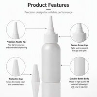 Bouteille en plastique semi-transparente personnalisée de 30 ml, 60 ml, 120 ml pour sérums, liquides, huiles essentielles, avec bouchon applicateur pour la beauté et les soins