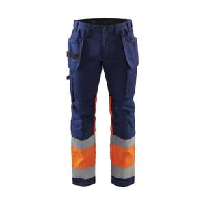 BLAKLADER - 155818118953C62 Pantalones de alta visibilidad con elástico Azul marino/Naranja-EAN 7330509653586 ROPA DE TRABAJO DE LA HI-VIS - Product Image 1