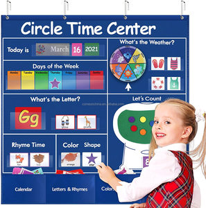 Centre de temps circulaire de classe de maternelle, apprentissage éducatif, <span class=keywords><strong>calendrier</strong></span> de l'école à domicile, <span class=keywords><strong>calendrier</strong></span> de poche et météo - Product Image 1