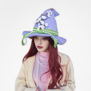 Sombrero de Bruja Luling Yaoyao, Talla Única, Diseño de Flor de Durazno, Accesorio de Disfraz para Fiestas - Product Image 2