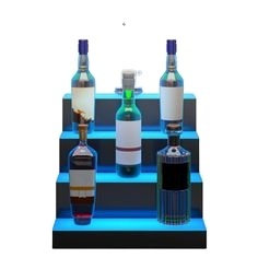 Artful Cosmos LED Wine Bottle Display Stand Acrylic Etagere Shelf With UV Coating For Home Decor Desk Wedding Party - Product Image 5