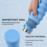 Bouteille d'eau réutilisable en silicone de qualité alimentaire, gobelet pliable en silicone souple, gobelet d'eau en silicone pour la gym et les voyages
