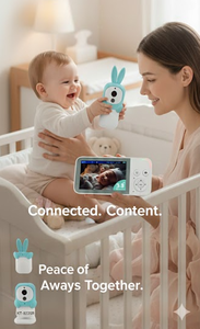 Moniteur pour bébé KT-823SR, écran IPS 3,5 pouces, reconnaissance faciale, audio bidirectionnel, vision nocturne, batterie rechargeable - Moniteur lapin - Product Image 2