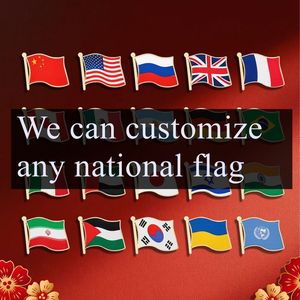 Изготовленные на заказ эмалевые значки с флагами стран мира по ODM/OEM-дизайну, мягкие эмалевые значки-пины с национальными флагами - Product Image 3