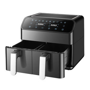 Nuovissima friggitrice ad aria a doppio cestino cassetto visivo senza fumo antiaderente a vista friggitrici elettriche a finestra con doppio due <span class=keywords><strong>Zoom</strong></span> - Product Image 5