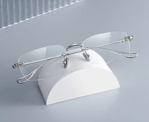 <span class=keywords><strong>Lunettes</strong></span> de <span class=keywords><strong>lecture</strong></span> anti-lumière bleue horizontales sans monture en métal, design élégant, verres dorés transparents, unisexe - Product Image 6