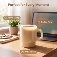 Umweltfreundliche, Langlebige, Stapelbare Glas-Kaffeetasse mit Dickem Griff, Moderne Farbenfrohe 240ml 350ml Tasse mit Individuell Bedruckbarem Logo