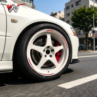 Jantes de voiture en alliage forgé blanc brillant à déport profond, personnalisées, 17, 18, 19, 20 pouces, 5x112, 5x114.3, pour Honda Civic, Nissan, Toyota, AUDI, BMW