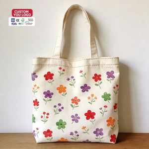 Custom Printed Recyclable Cotton Canvas Tote <b>Bag</b> with Pocket Zipper Shopping Grocery <b>Bag</b> - Product Image 2