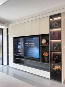 Modern <b>White</b> TV Stand Cabinet Adjustable Storage <b>Drawers</b> Light Home Workshop for Living Room <b>Bedroom</b> Dining Office - Product Image 6