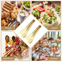 TOALLWIN Pinces de cuisine pour servir les aliments Pinces de cuisine pour salade de barbecue en or de 7 pouces Pinces à nourriture en acier inoxydable