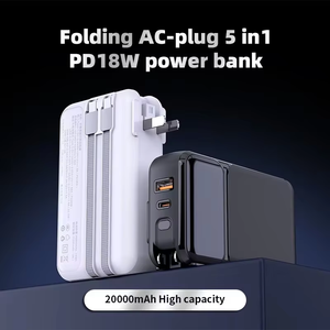 10000mAh ngân hàng điện sạc du lịch tốc độ cao 3A AC cắm adapter được xây dựng trong sạc cáp loại C 20 Wát điện sạc trạm - Product Image 6