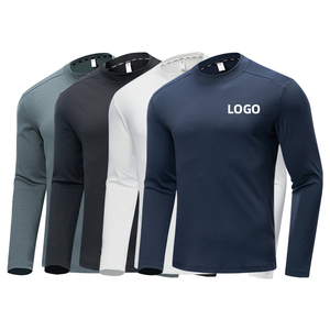 High Quality <b>Blank</b> Mens Light <b>Weight</b> Gym T Shirts Long Sleeve Sport Muscle Compression Slim Fit Workout Running T-Shirt - Product Image 2