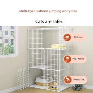 Große Innen villa Katzen-und Hunde käfig mit Freiraum Zwei oder drei Stockwerke Knopf verschluss Atmungsaktiv und einfach zu installieren Katzen haus - Product Image 5