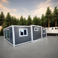 Maison conteneur extensible 3 chambres en gros, maisons modulaires préfabriquées en acier, design moderne, couleur/taille personnalisables, respirantes 1